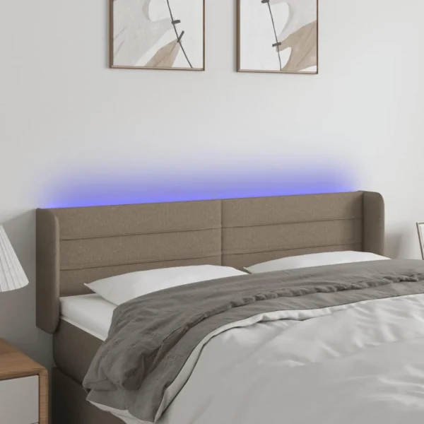 boutique VidaXL Tête De Lit à LED Taupe 147x16x78/88 Cm Tissu 1