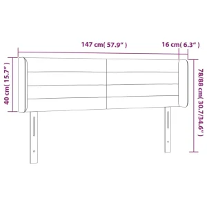 boutique VidaXL Tête De Lit à LED Taupe 147x16x78/88 Cm Tissu 15