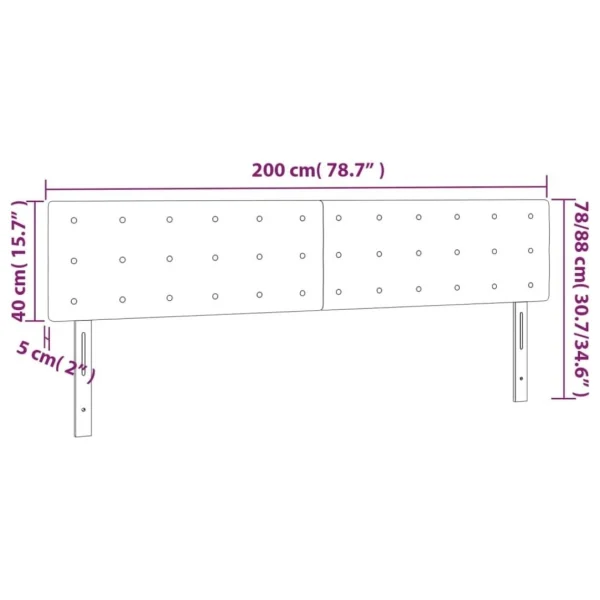 prix abordable VidaXL Tête De Lit à LED Taupe 200x5x78/88 Cm Tissu 6