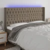 VidaXL Tête De Lit à LED Taupe 203x16x118/128 Cm Tissu Officielle 14