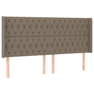 VidaXL Tête De Lit à LED Taupe 203x16x118/128 Cm Tissu Officielle 9
