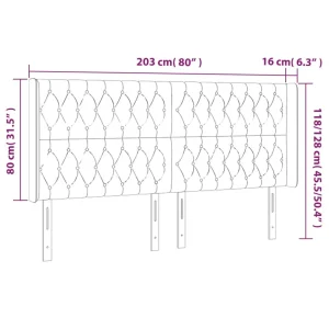 VidaXL Tête De Lit à LED Taupe 203x16x118/128 Cm Tissu Officielle 15