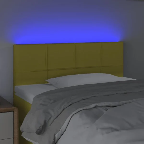 VidaXL Tête De Lit à LED Vert 100x5x78/88 Cm Tissu Dernières Nouveautés 3