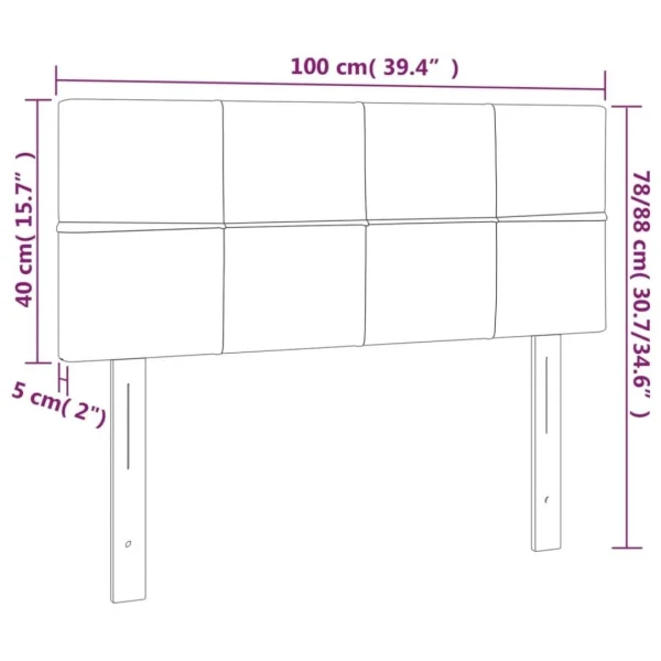 VidaXL Tête De Lit à LED Vert 100x5x78/88 Cm Tissu Dernières Nouveautés 6