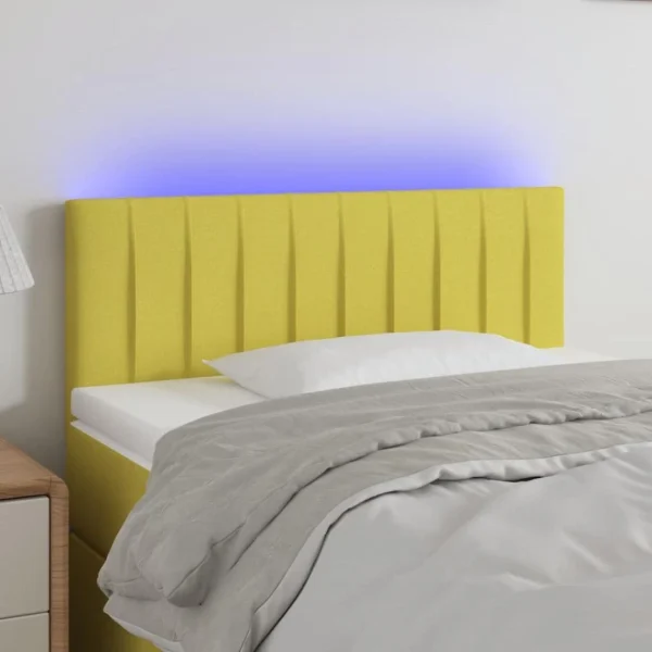 boutique en ligne VidaXL Tête De Lit à LED Vert 100x5x78/88 Cm Tissu 1