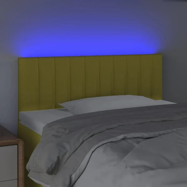 boutique en ligne VidaXL Tête De Lit à LED Vert 100x5x78/88 Cm Tissu 3