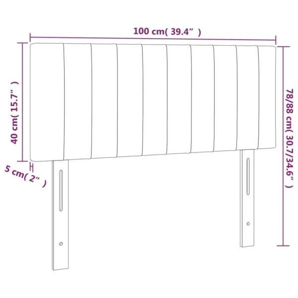 boutique en ligne VidaXL Tête De Lit à LED Vert 100x5x78/88 Cm Tissu 6