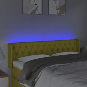 styles dernier cri VidaXL Tête De Lit à LED Vert 147x16x78/88 Cm Tissu 11
