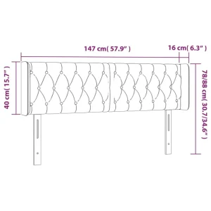 styles dernier cri VidaXL Tête De Lit à LED Vert 147x16x78/88 Cm Tissu 15