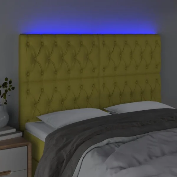 VidaXL Tête De Lit à LED Vert 160x7x118/128 Cm Tissu achat pas cher 3