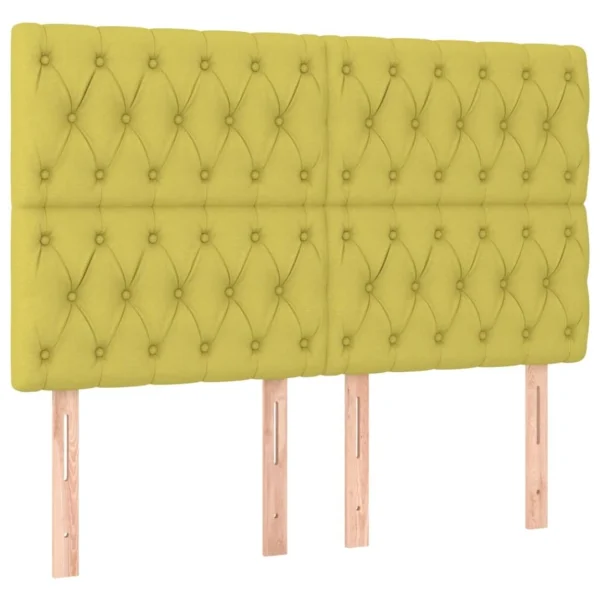 VidaXL Tête De Lit à LED Vert 160x7x118/128 Cm Tissu achat pas cher 4
