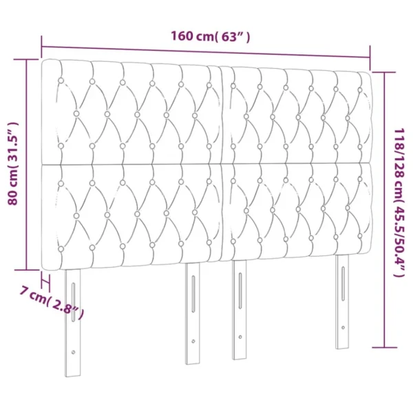 VidaXL Tête De Lit à LED Vert 160x7x118/128 Cm Tissu achat pas cher 6