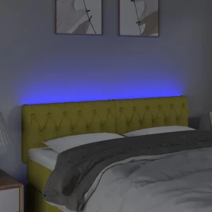 outlet VidaXL Tête De Lit à LED Vert 160x7x78/88 Cm Tissu 9