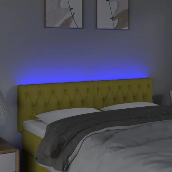 outlet VidaXL Tête De Lit à LED Vert 160x7x78/88 Cm Tissu 3