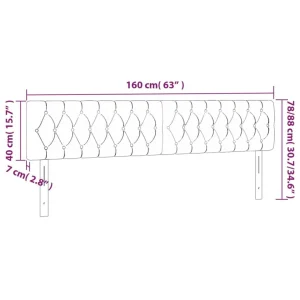 outlet VidaXL Tête De Lit à LED Vert 160x7x78/88 Cm Tissu 15