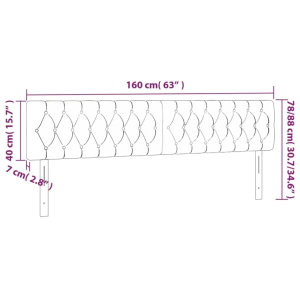 outlet VidaXL Tête De Lit à LED Vert 160x7x78/88 Cm Tissu 6