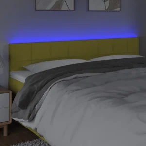 mode tendance VidaXL Tête De Lit à LED Vert 180x5x78/88 Cm Tissu 9