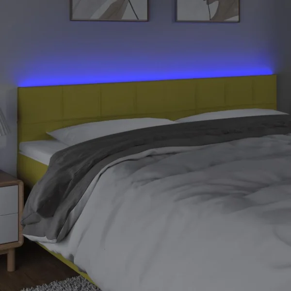 mode tendance VidaXL Tête De Lit à LED Vert 180x5x78/88 Cm Tissu 3