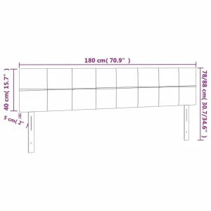 mode tendance VidaXL Tête De Lit à LED Vert 180x5x78/88 Cm Tissu 15