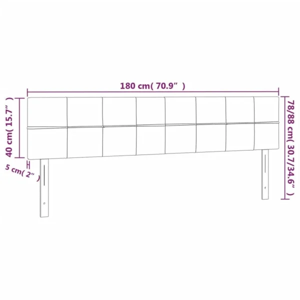 mode tendance VidaXL Tête De Lit à LED Vert 180x5x78/88 Cm Tissu 6
