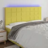 soldes pas cher VidaXL Tête De Lit à LED Vert 200x5x118/128 Cm Tissu 19