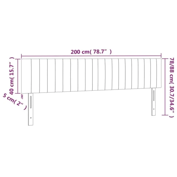 VidaXL Tête De Lit à LED Vert 200x5x78/88 Cm Tissu à prix réduits 6