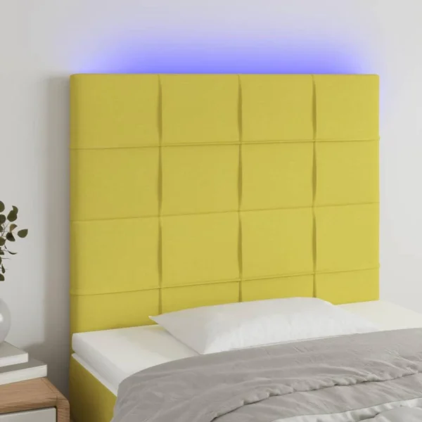Acheter VidaXL Tête De Lit à LED Vert 80x5x118/128 Cm Tissu 1