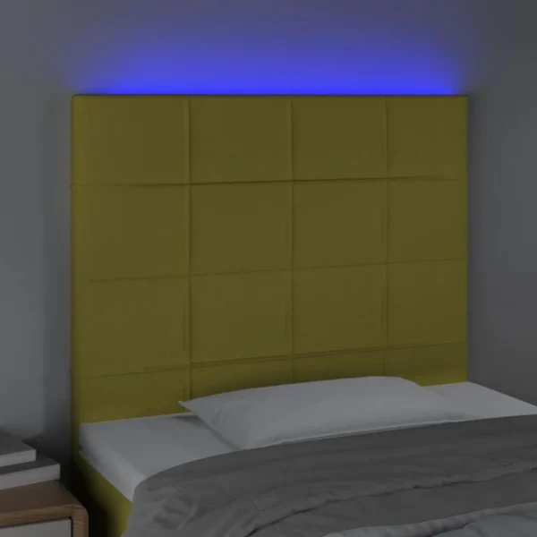 Acheter VidaXL Tête De Lit à LED Vert 80x5x118/128 Cm Tissu 3