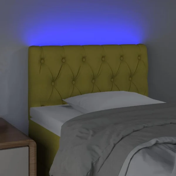 VidaXL Tête De Lit à LED Vert 80x7x78/88 Cm Tissu garantis authentique 3