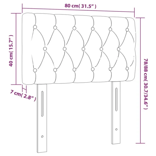 VidaXL Tête De Lit à LED Vert 80x7x78/88 Cm Tissu garantis authentique 6
