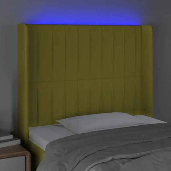 acheter en ligne VidaXL Tête De Lit à LED Vert 83x16x118/128 Cm Tissu 4