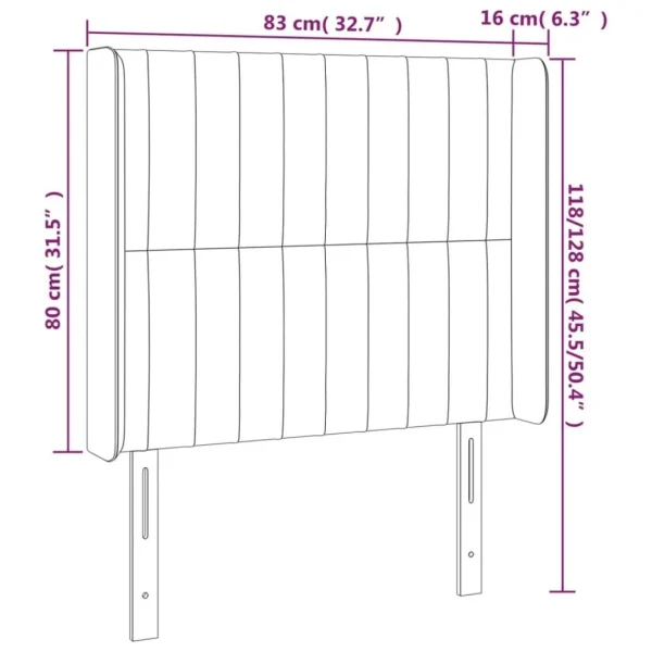 acheter en ligne VidaXL Tête De Lit à LED Vert 83x16x118/128 Cm Tissu 6