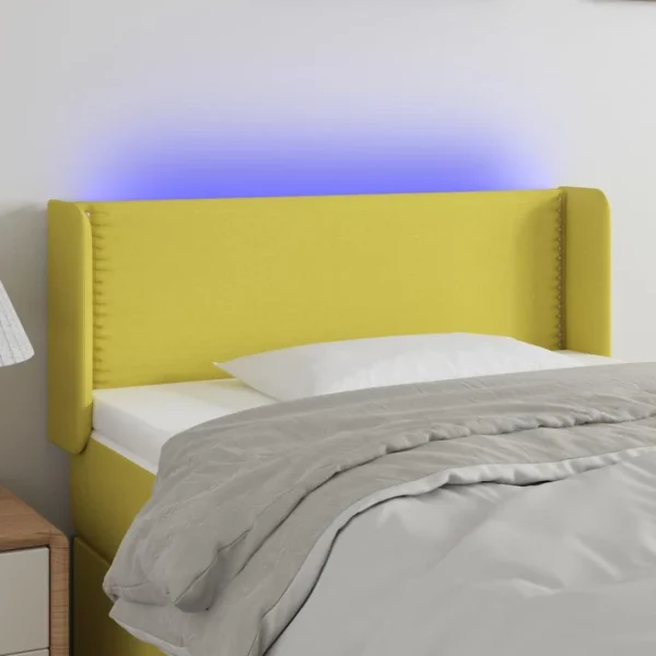 VidaXL Tête De Lit à LED Vert 83x16x78/88 Cm Tissu soldes pas cher 1