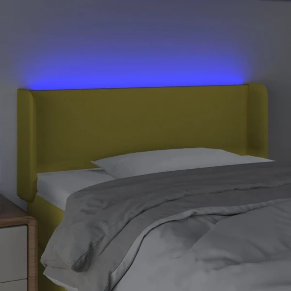 marque moins cher VidaXL Tête De Lit à LED Vert 83x16x78/88 Cm Tissu 4
