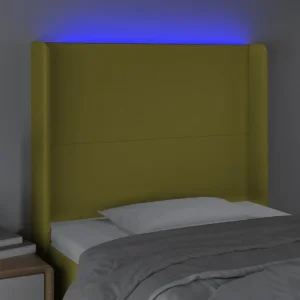 vente pas cher en ligne VidaXL Tête De Lit à LED Vert 93x16x118/128 Cm Tissu 9