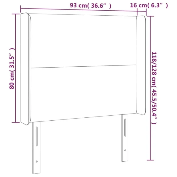 vente pas cher en ligne VidaXL Tête De Lit à LED Vert 93x16x118/128 Cm Tissu 6