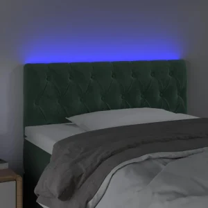magasins pas chers VidaXL Tête De Lit à LED Vert Foncé 100x7x78/88 Cm Velours 9
