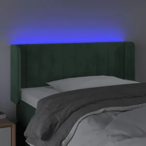 grande surprise VidaXL Tête De Lit à LED Vert Foncé 103x16x78/88 Cm Velours 11