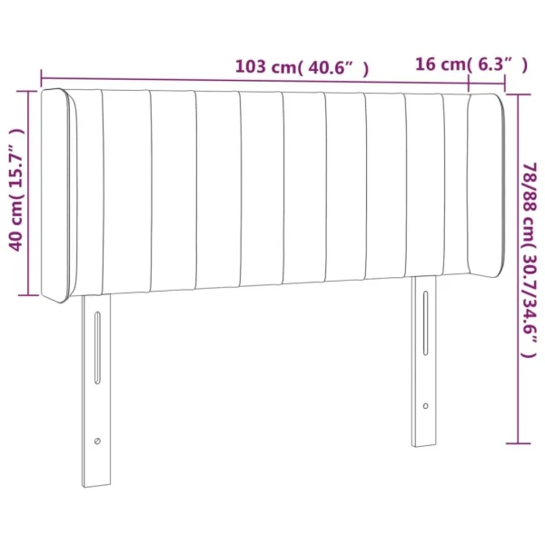 grande surprise VidaXL Tête De Lit à LED Vert Foncé 103x16x78/88 Cm Velours 6