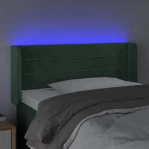 VidaXL Tête De Lit à LED Vert Foncé 103x16x78/88 Cm Velours Boutique 11