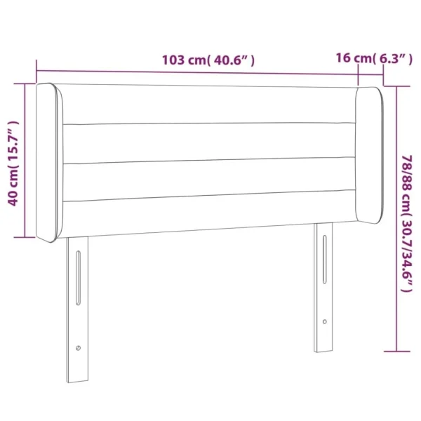 VidaXL Tête De Lit à LED Vert Foncé 103x16x78/88 Cm Velours Boutique 6