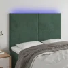 pas cher marque VidaXL Tête De Lit à LED Vert Foncé 144x5x118/128 Cm Velours 19