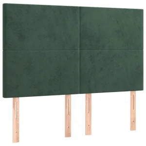 pas cher marque VidaXL Tête De Lit à LED Vert Foncé 144x5x118/128 Cm Velours 11