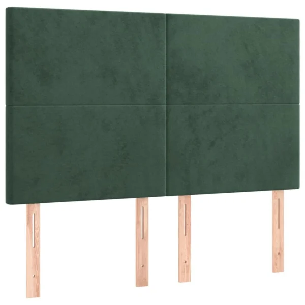 pas cher marque VidaXL Tête De Lit à LED Vert Foncé 144x5x118/128 Cm Velours 4