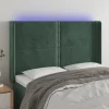 VidaXL Tête De Lit à LED Vert Foncé 147x16x118/128 Cm Velours Meilleur Service 17