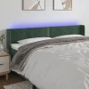 VidaXL Tête De Lit à LED Vert Foncé 203x16x78/88 Cm Velours a Prix Discount 17