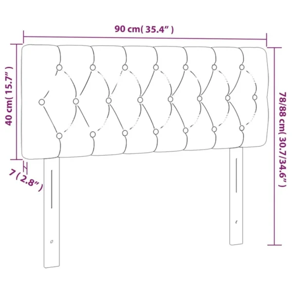 mode VidaXL Tête De Lit à LED Vert Foncé 90x7x78/88 Cm Velours 6