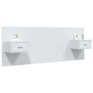 VidaXL Tête De Lit Avec Armoires Blanc Bois D’ingénierie Authentic Original licence 11