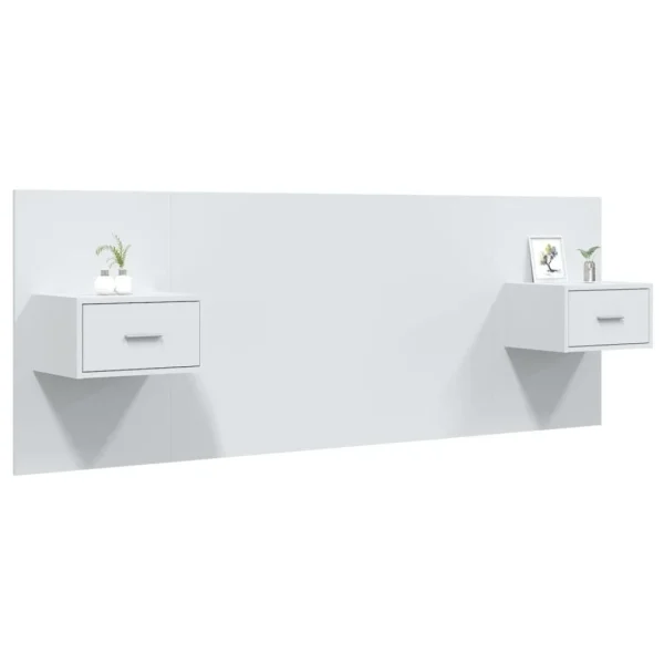 VidaXL Tête De Lit Avec Armoires Blanc Bois D’ingénierie Authentic Original licence 4