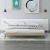 VidaXL Tête De Lit Avec Armoires Blanc Brillant Bois D’ingénierie destockage 17